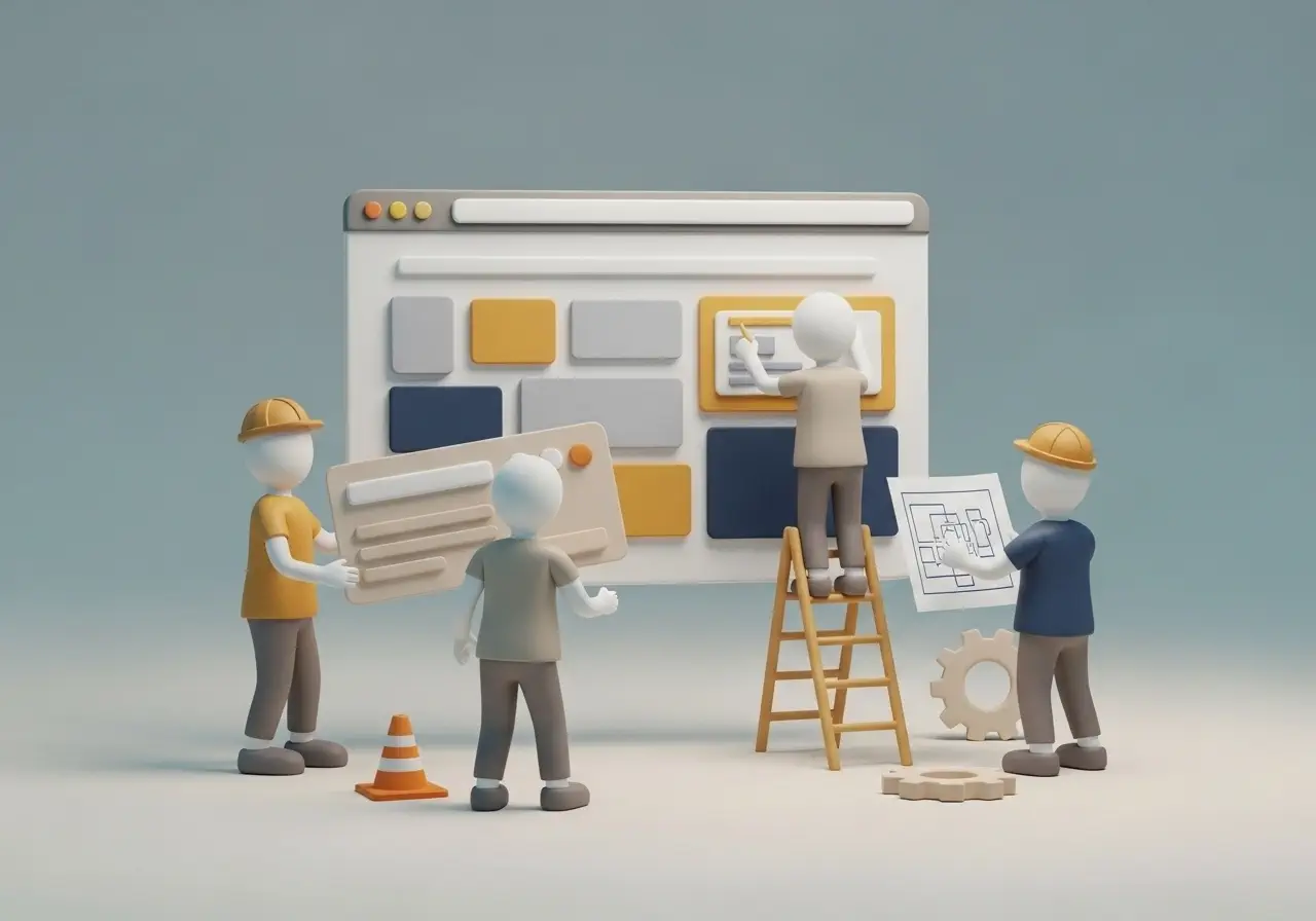 A graphic of Old North Digital designing and constructing a custom website for a local professional service business in North Carolina
